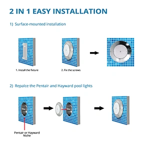 China Supplier Waterproof IP68 LED Surface Mounted Underwater Lights for Pool