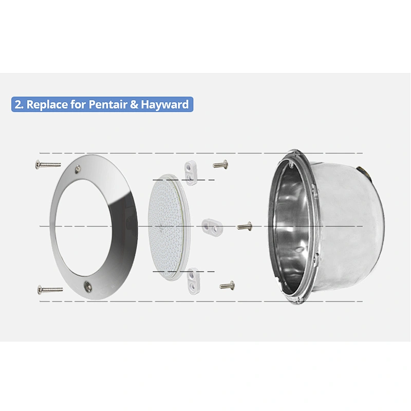 Salt Water Stainless Steel 316 Resin Filled IP68 Underwater Lighting for Inground Pool
