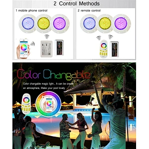 HOTOOK Wireless flush mount multicolor 12v ip68 swimming pool lights smart app kit underwater led light