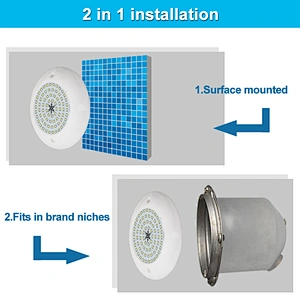 HOTOOK Patented Surface mounted 155mm mini Super Slim 12W Fit in brand niche LED Swimming Pool Spa Jaccuzi Light