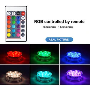 Remote Control RGB Submersible  Battery Operated Underwater Outdoor Vase Bowl Garden Party Decoration Led Lamp Pool Light