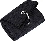 OEM premium logo customized microfiber waffle golf towel with clips 16*24 inches