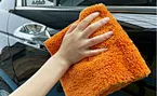 high quality edgeless 500gsm coral fleece plush towel car detailing cloth 40*40cm