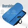 OEM premium logo customized microfiber waffle golf towel with clips 16*24 inches