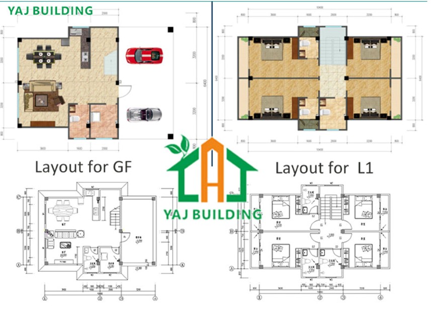two storey house drawing