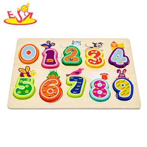 Ready To Ship math toys wooden number puzzles for children W14B111
