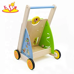 New design educational babywalker wooden baby walker for push along W16E143