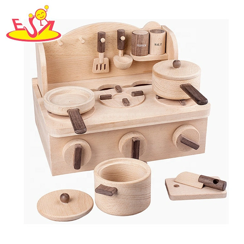 2019 New arrival kids mini wooden real cooking toys for pretend W10C465