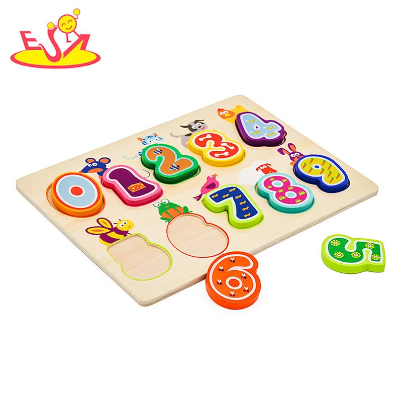 Ready To Ship math toys wooden number puzzles for children W14B111