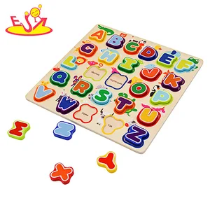 Ready To Ship educational wooden animal alphabet puzzle for toddlers W14B113