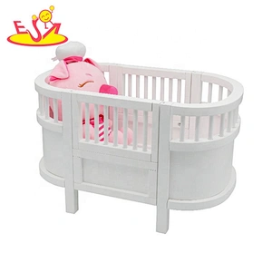 Pretend play miniature doll bed wooden furniture foys for kids W06B094