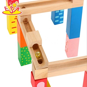 2019 Most popular 27 PCS DIY blocks wooden marble run track for kids W04E082