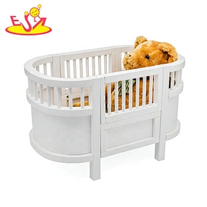Pretend play miniature doll bed wooden furniture foys for kids W06B094