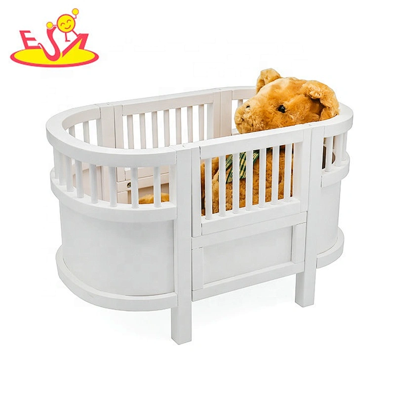 Pretend play miniature doll bed wooden furniture foys for kids W06B094