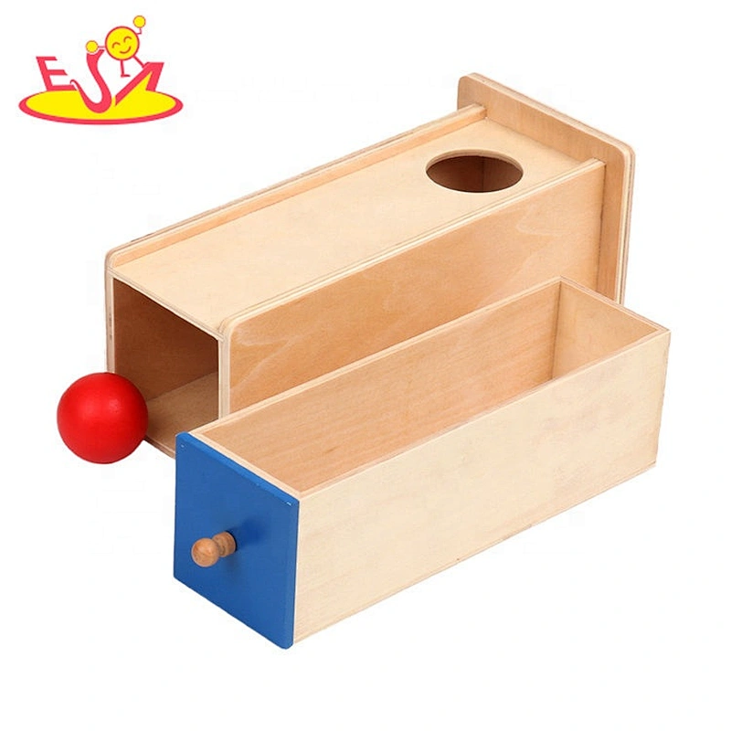 New fashion Montessori wooden object permanence box with ball W12F097