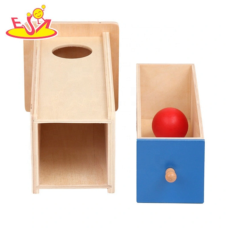 New fashion Montessori wooden object permanence box with ball W12F097