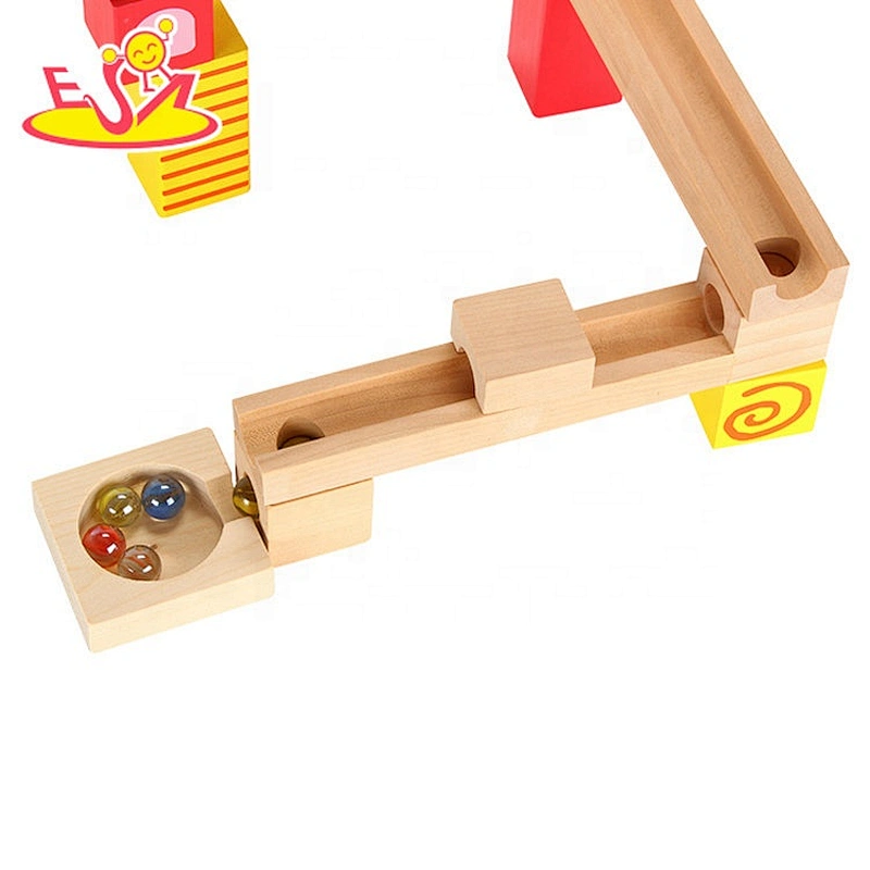 2019 Most popular 27 PCS DIY blocks wooden marble run track for kids W04E082