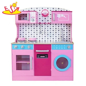 2019 Amazon hot selling pink wooden role play kitchen for kids W10C447