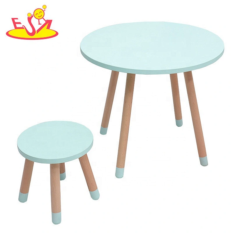 High quality children round wooden table chair set for study W08G273B