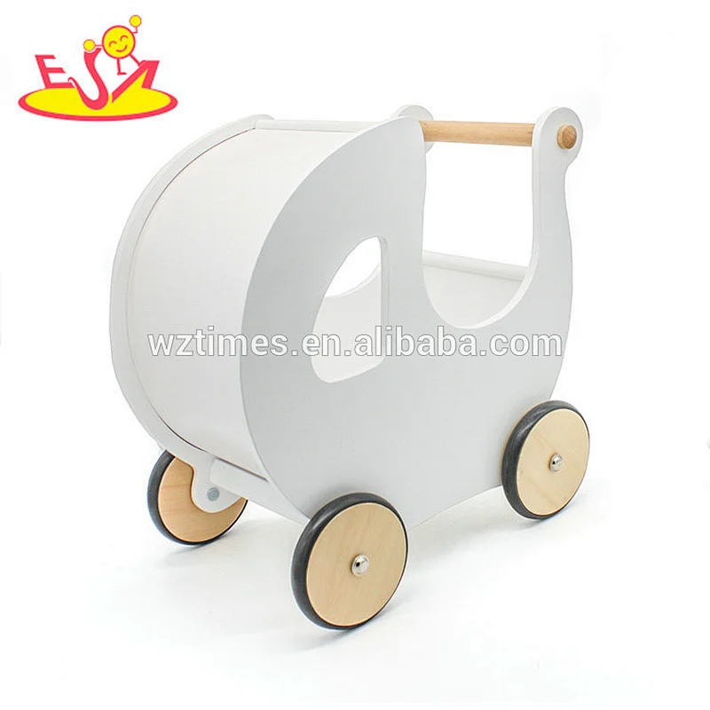Caminador de empuje de bebé de madera blanco 2018 nuevo diseño para ayuda a caminar W16E100