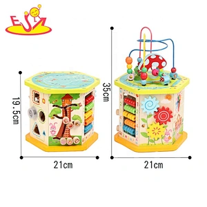 New arrival educational wooden discover activity cube for kids W11B237