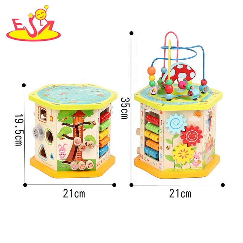 New arrival educational wooden discover activity cube for kids W11B237