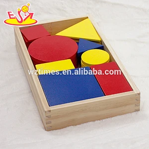 wholesale 48 pieces toddlers educational wooden geometric pattern block for sale W13A107