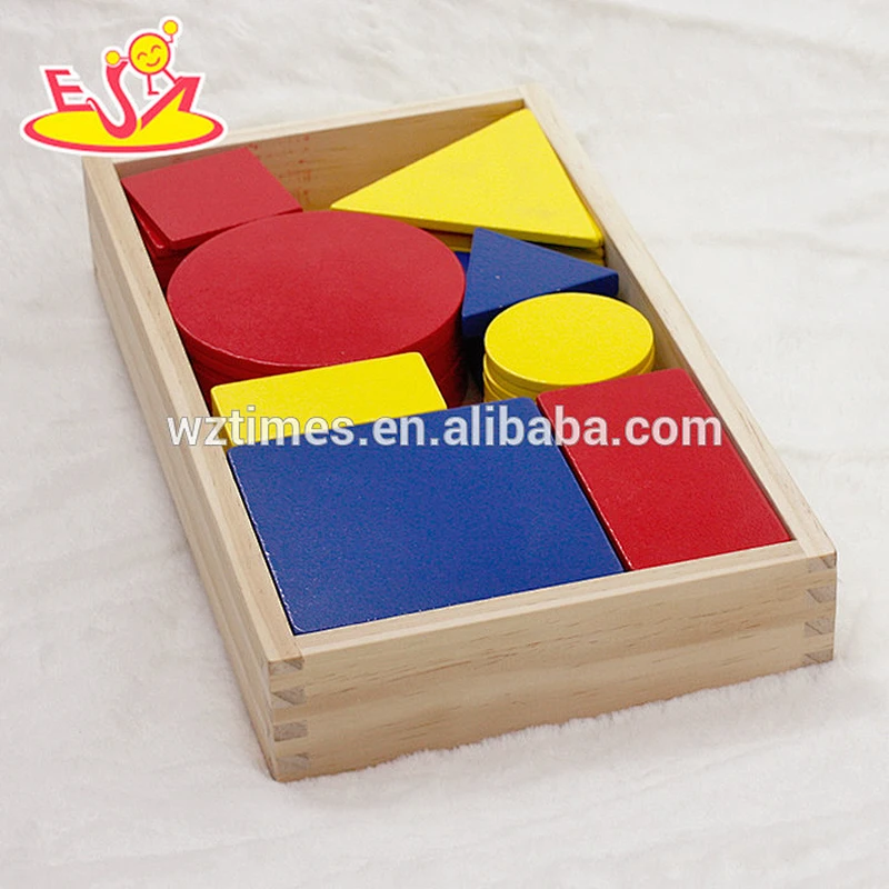 wholesale 48 pieces toddlers educational wooden geometric pattern block for sale W13A107