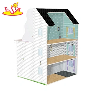 2019 Original Design muti-color 2 in 1 wooden kitchen and dollhouse for kids W06A377