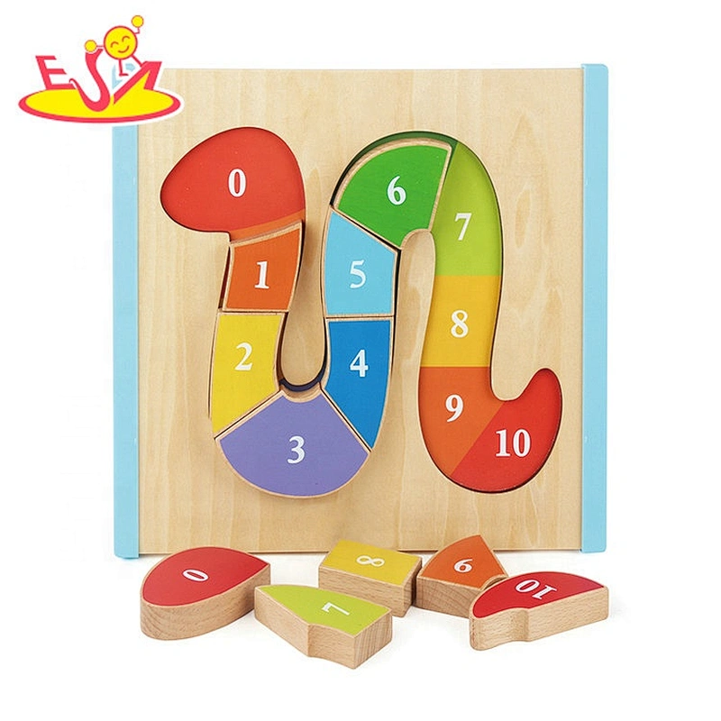 high quality early learning wooden block snake puzzle for kids W12F041