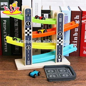 Auto-Spielrampfrennspielzeug des fördernden Geschenks hölzernes für Kinder W04E060