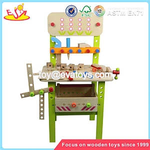 Wholesale DIY kids wooden tools workbench toy with high quality W03D030