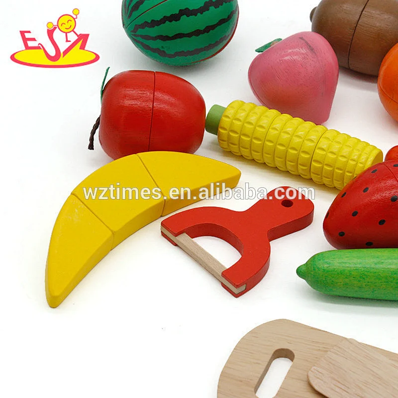 wholesale cheap pretend play cutting wooden toy fruits and vegetables for kids W10B206