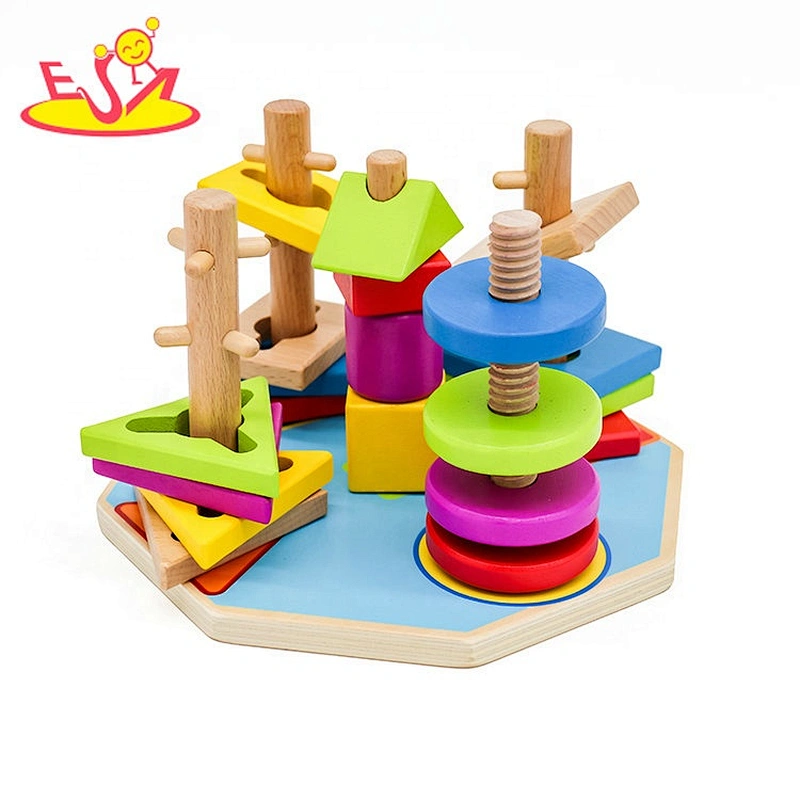2019 New fashion educational sorter wooden block shape toy for kids W13E084
