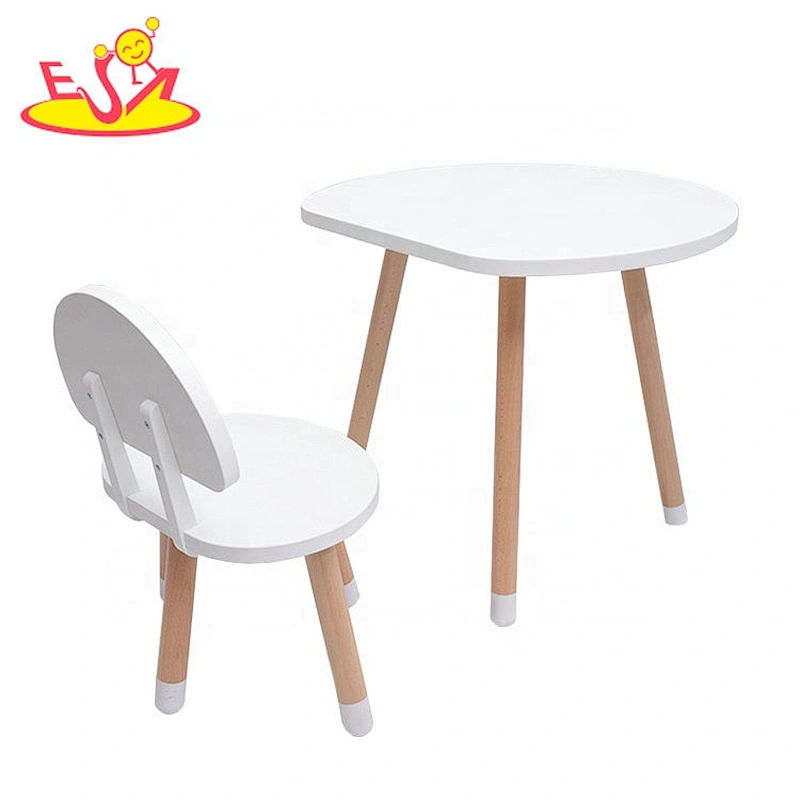 High quality children round wooden table chair set for study W08G273B