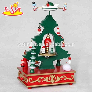 wholesale baby wooden toy carousel music box for kids gift W07B011B