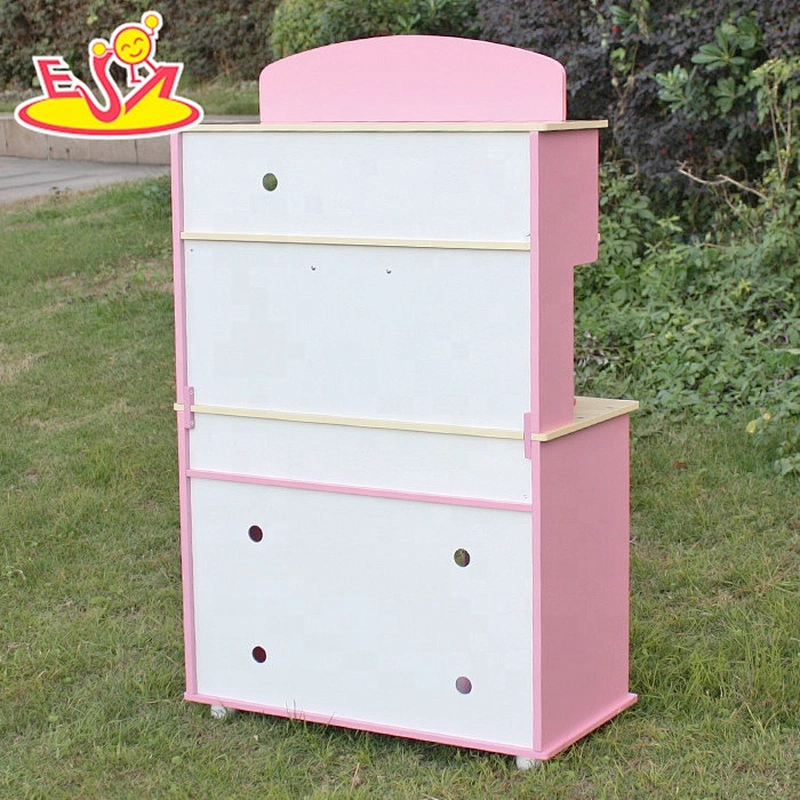 Wholesale girls pink wooden kitchen toy for pretend play W10C238