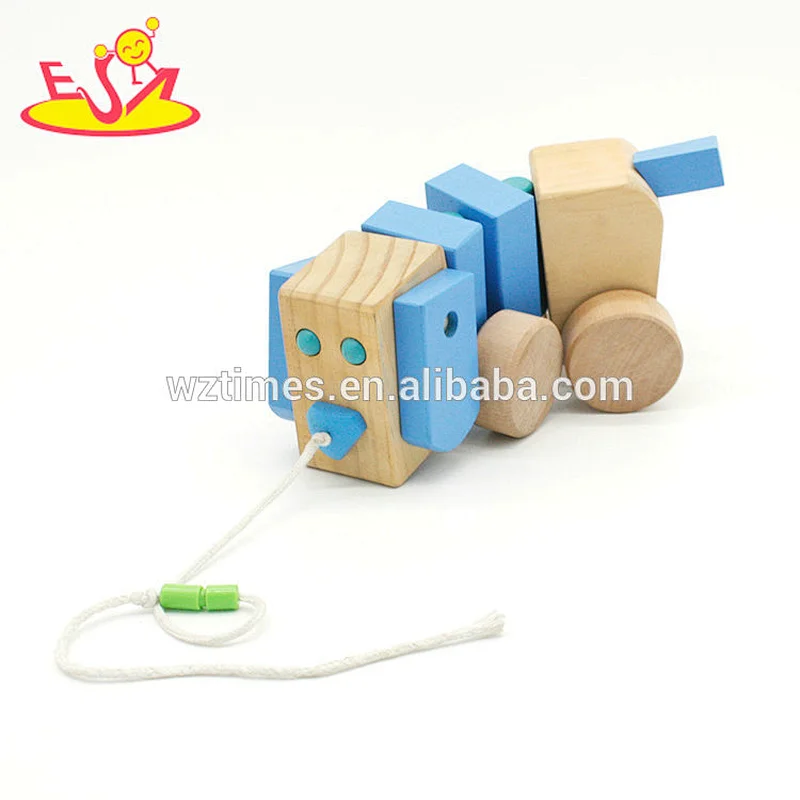 wholesale most popular wooden children drag the car toy W05B032