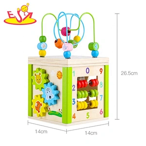 New arrival educational wooden discover activity cube for kids W11B237