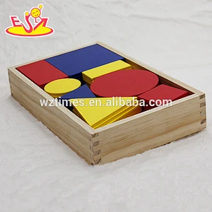 wholesale 48 pieces toddlers educational wooden geometric pattern block for sale W13A107