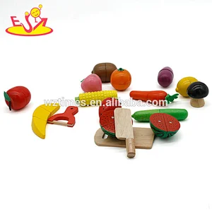 wholesale cheap pretend play cutting wooden toy fruits and vegetables for kids W10B206