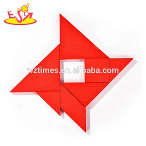 2017 Wholesale best kids creative mind puzzles wooden tangram pieces W11D006