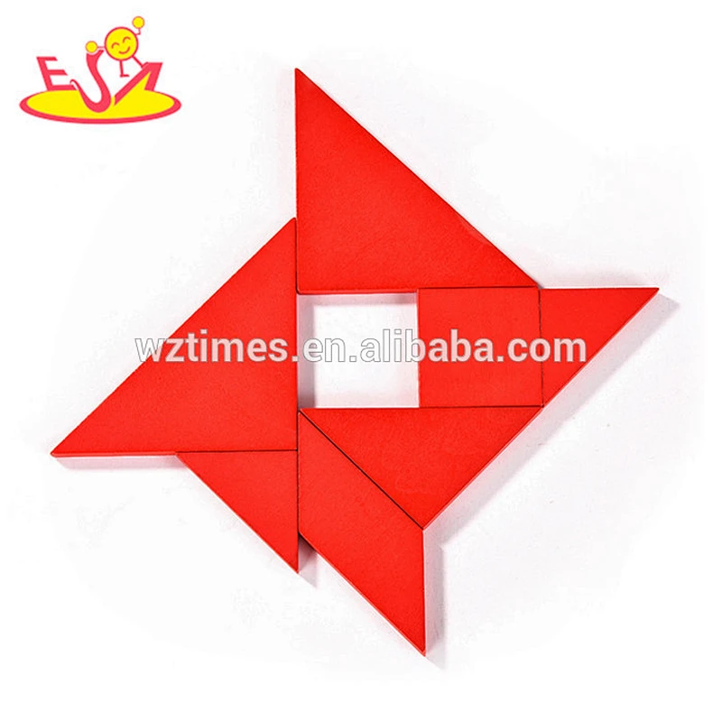 2017 Wholesale best kids creative mind puzzles wooden tangram pieces W11D006