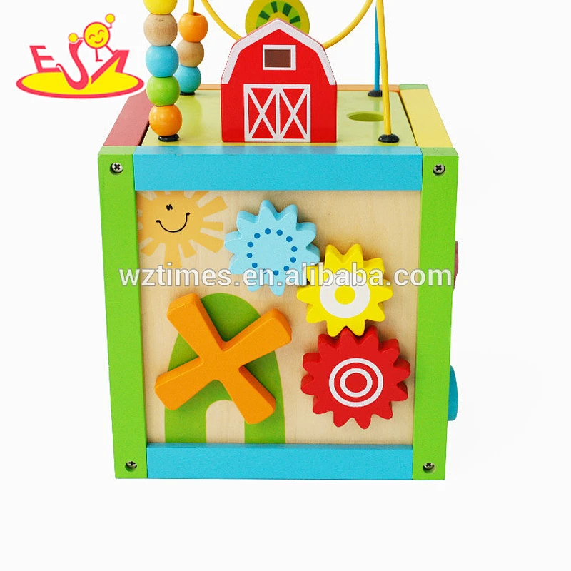 Billig billiges Werbeartikel Holz 3d Perlen Blöcke Spielzeug für Kinder W11B157