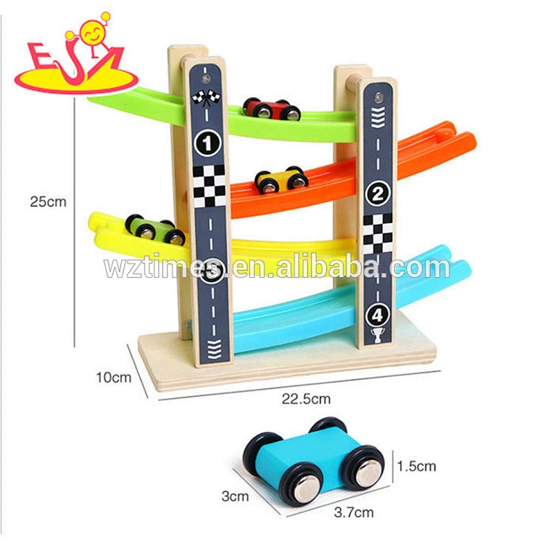 Auto-Spielrampfrennspielzeug des fördernden Geschenks hölzernes für Kinder W04E060