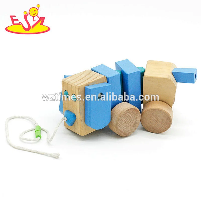 wholesale most popular wooden children drag the car toy W05B032