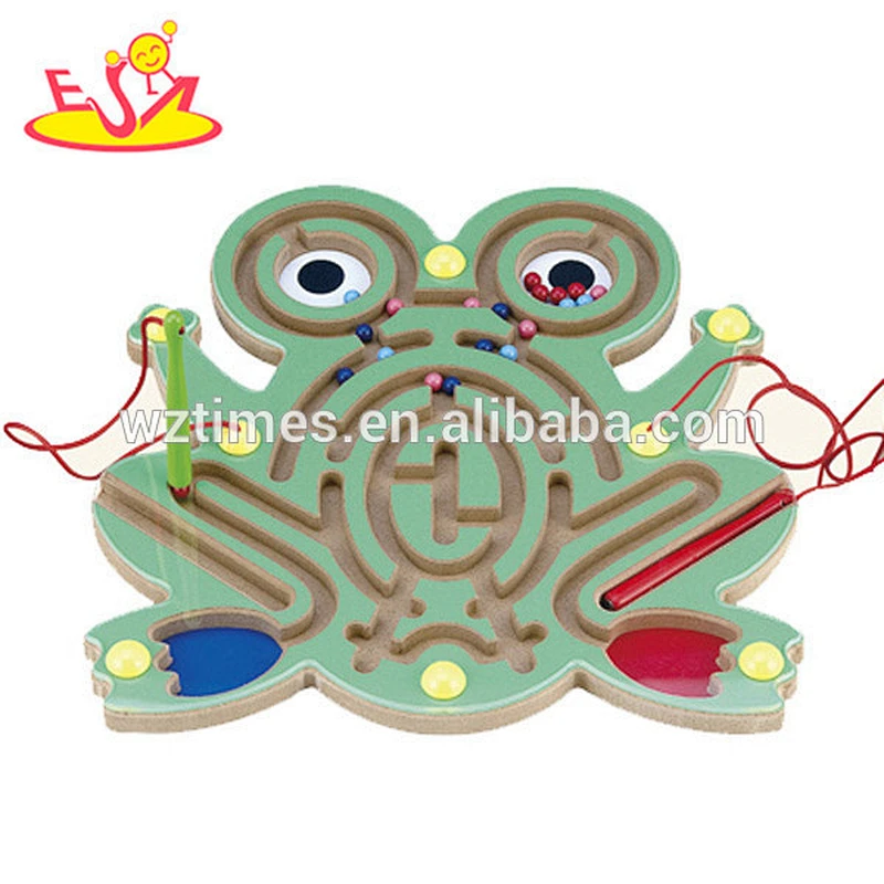 wholesale baby wooden maze ball toy best children magnetic wooden maze ball toy W11H008