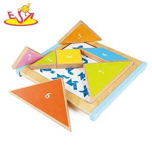 Top fashion 7 pieces educational wooden tangram puzzle for kids W12F052