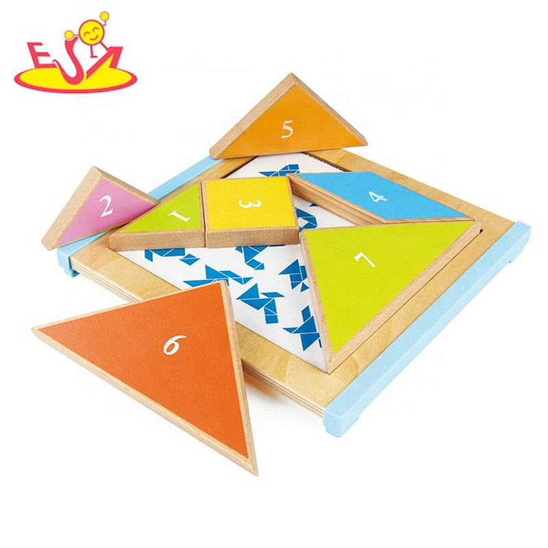 Top fashion 7 pieces educational wooden tangram puzzle for kids W12F052