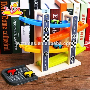 Auto-Spielrampfrennspielzeug des fördernden Geschenks hölzernes für Kinder W04E060